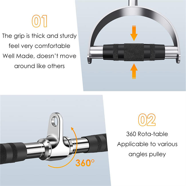 Pull Down Bar with Handls, Pull Down Machine Attachments, 27in/70cm Bar with 880lbs Loading, V Handle,Straight Bar,D Handles, Solid Steel Material with Handle for Home Gym